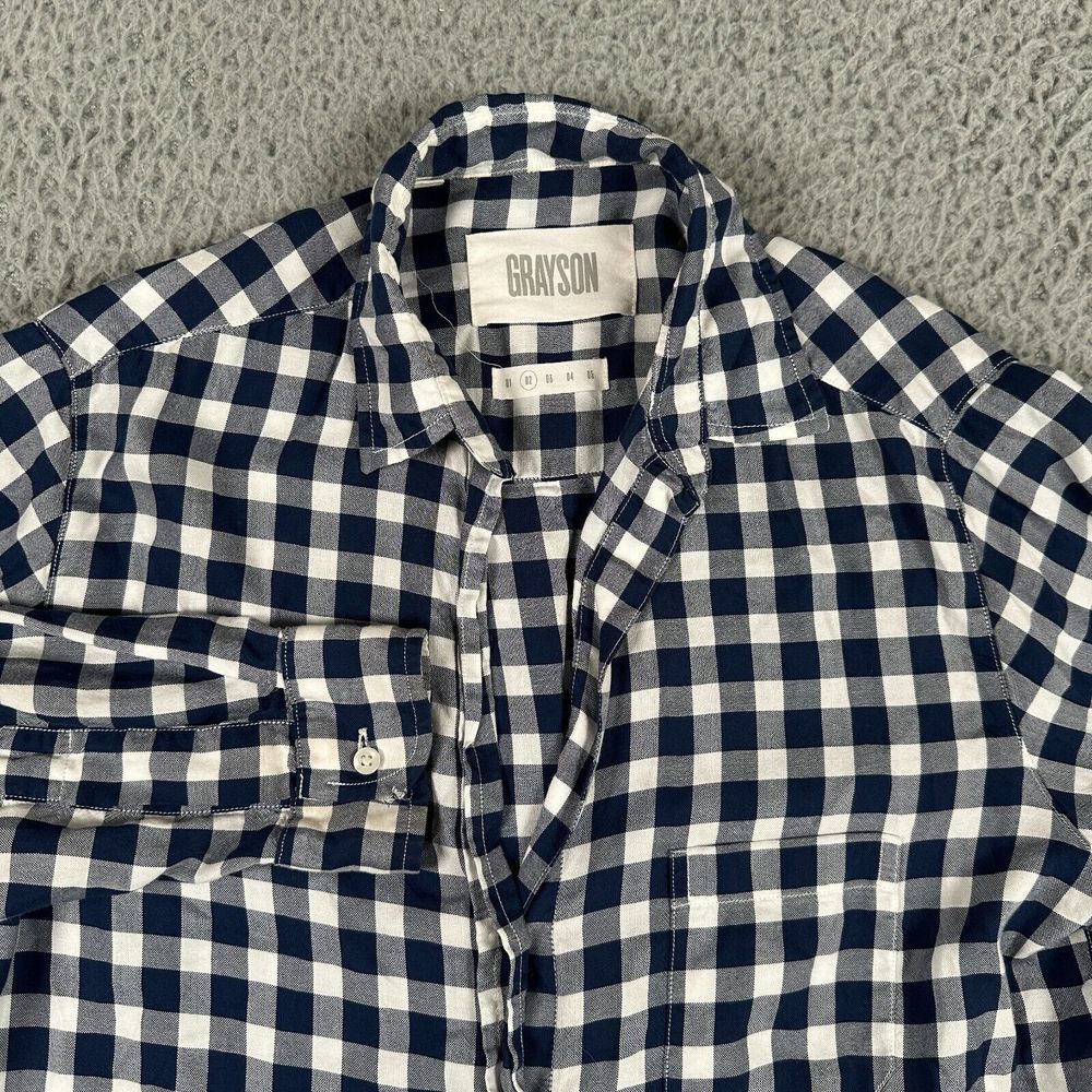 Grayson Shirt Woman's 02 Medium Check Button Up The‎ Hero 100% Lyocell Casual